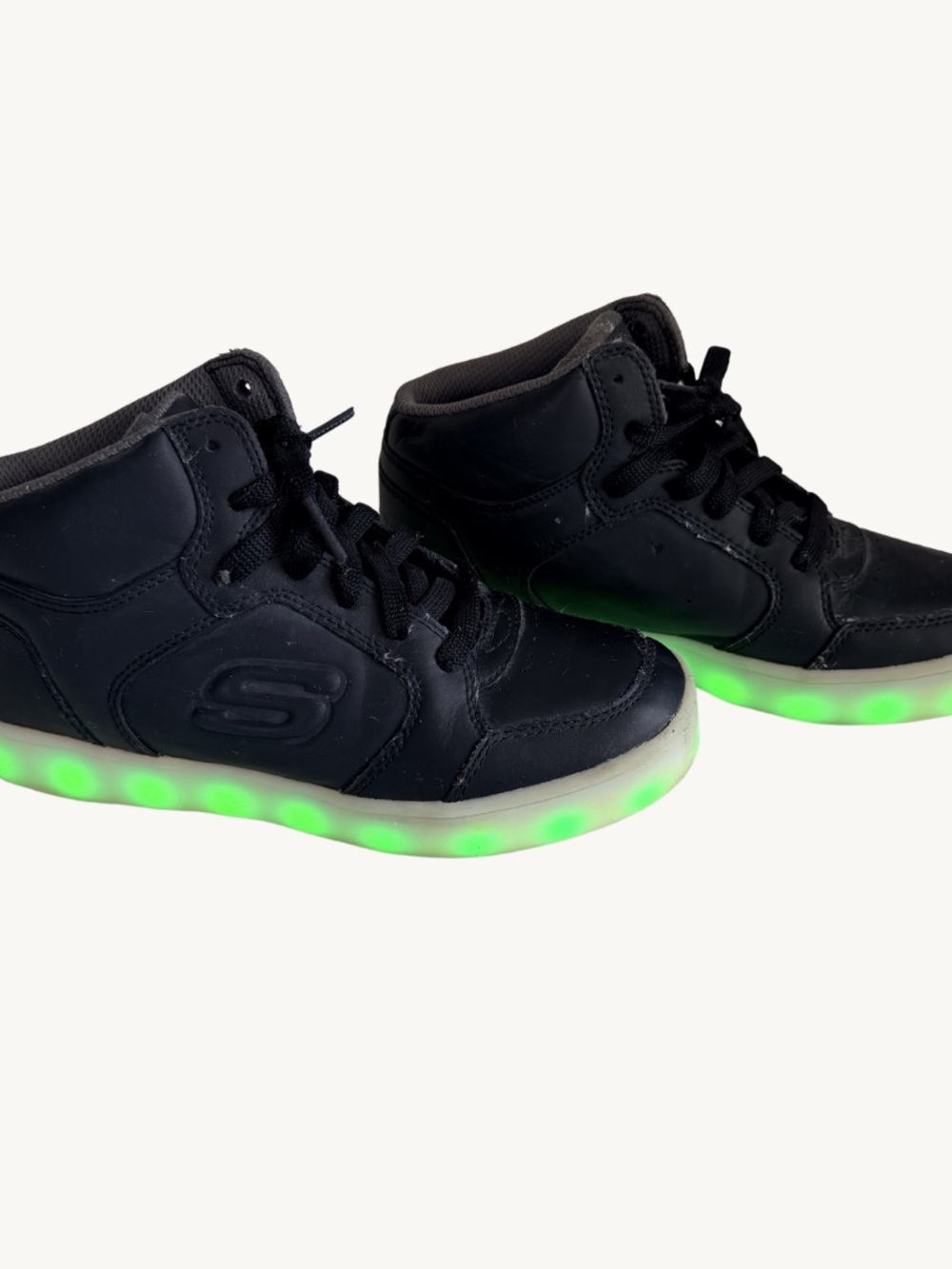 Skechers Energy Lights Black LED Light Up High Top Sneakers Youth Size 3
